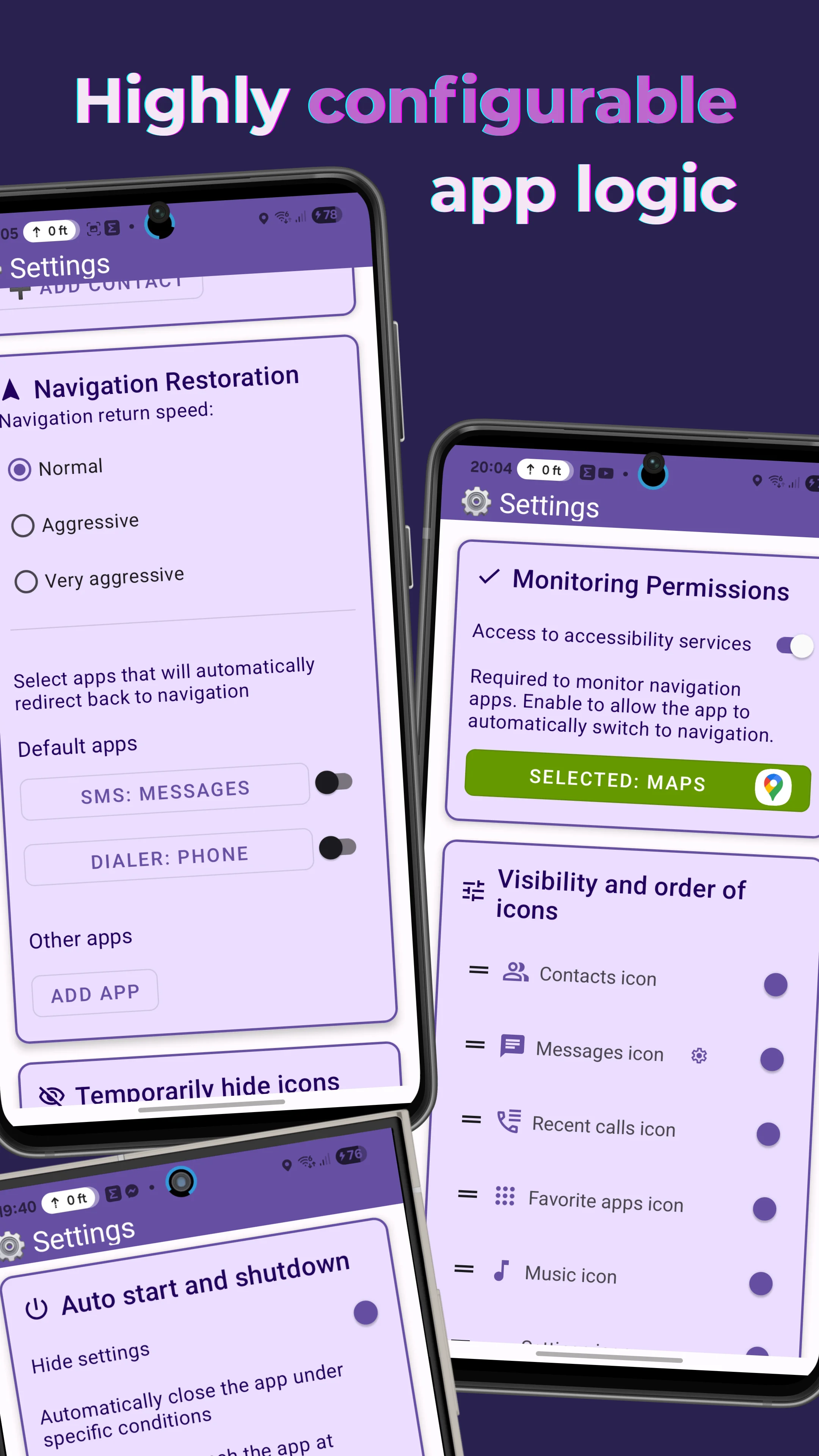 Highly configurable app logic